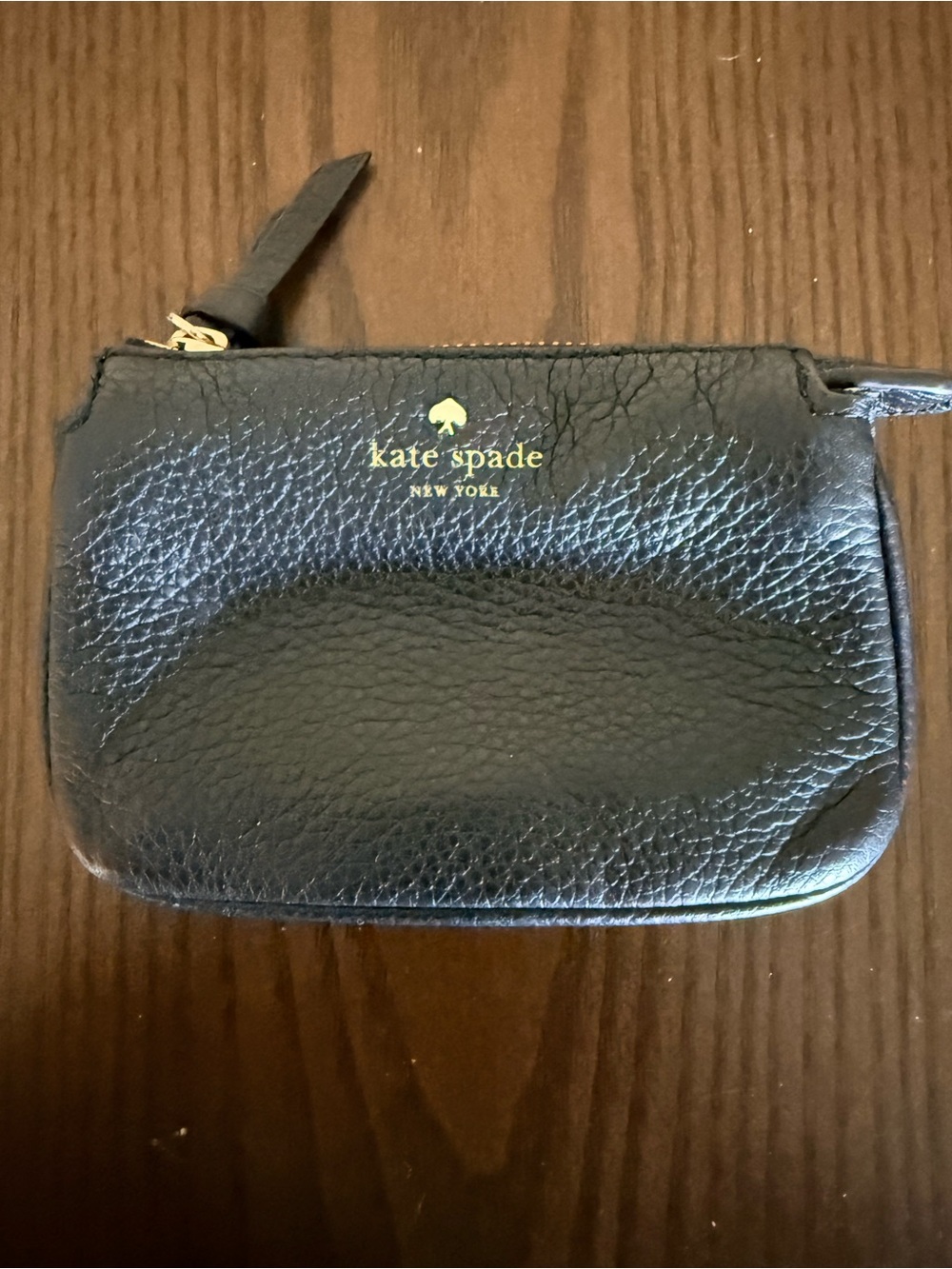 kate spade Black Pebbled Leather Coin Pouch